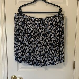 J. Crew Black and Blue Floral Pleated Mini Skirt 20
